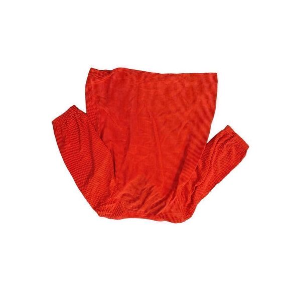 Joie Women's Red Micro Square Split Crew Neck 3/4 Sleeve Silk Blouse Size Medium - Picture 5 of 8